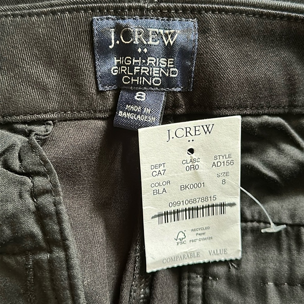 J.Crew Factory High Rise Girlfriend Chino in Black - Picture 8 of 8